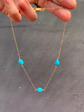 Floating turquoise necklace - 3 bead