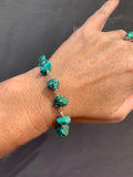 Turquoise Nugget beaded bracelet (sterling silver)