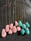 Peruvian pink opal necklace