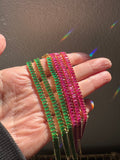 CZ rubelite or emerald color bracelets