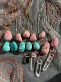 Peruvian pink opal necklace