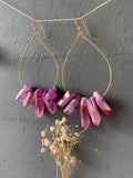 Fucshia Quartz Crystal Earrings