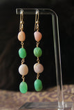 Chrysoprase & Pink Opal Earrings