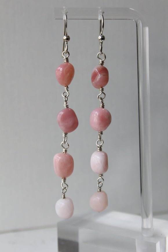 Pink Opal  Dangle Earrings