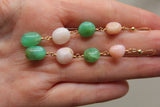 Chrysoprase & Pink Opal Earrings