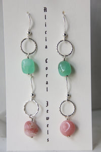 Chrysoprase or Pink Opal Drop