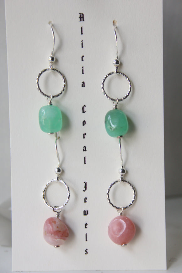 Chrysoprase or Pink Opal Drop