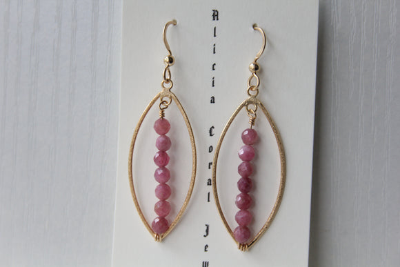 Pink Tourmaline Earrings