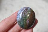 Pastel Ocean Jasper Palm Stone- ‘Periwinkle Jasper’