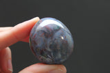 Pastel Ocean Jasper Palm Stone- ‘Periwinkle Jasper’