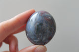 Pastel Ocean Jasper Palm Stone- ‘Periwinkle Jasper’