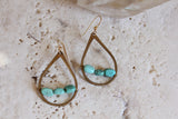 Turquoise and Brass Earrings