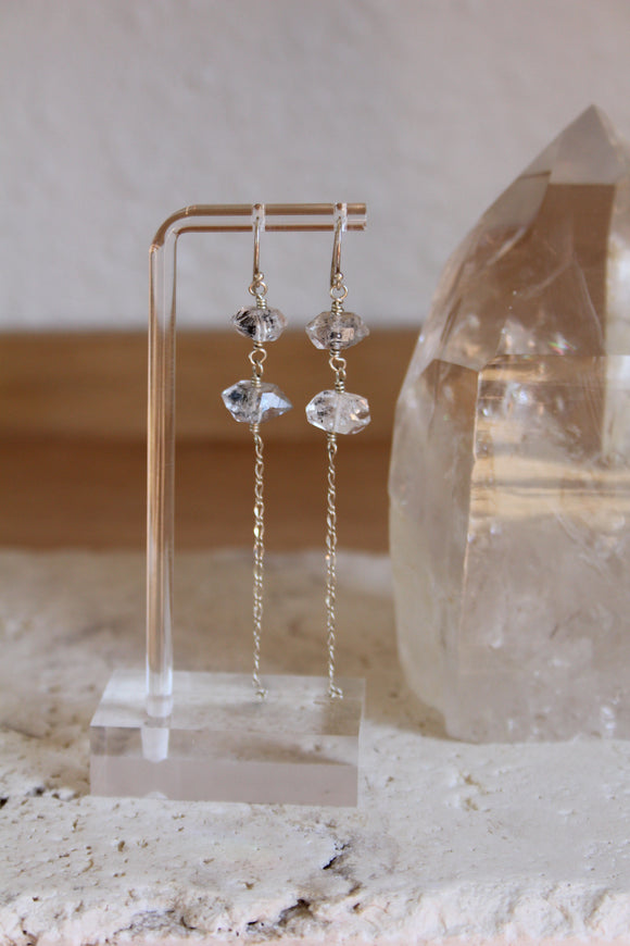 Herkimer diamond Sterling silver earrings