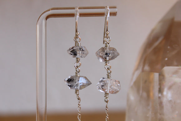 Herkimer diamond Sterling silver earrings
