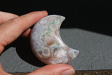 Pink Flower agate moon