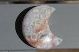 Pink Flower agate moon