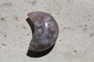 Pink Flower agate moon