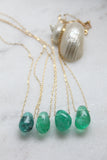 Peruvian Green Fluorite Pendant - 18” gold filled