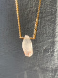Vampire Quartz Pendant - 16” gold filled