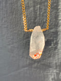 Vampire Quartz Pendant - 16” gold filled