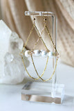 14kt gold filled Pearl Earrings - Dangly pearl earrings