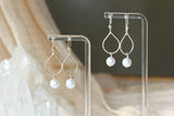 Simple Pearl drop Earrings- gold or silver