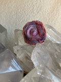 Rare red/ purple Druzy Aura Chalcedony Rosette