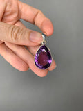 Faceted Amethyst sterling silver necklace - 18”