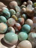 Green flower agate Tumble - two tumbles