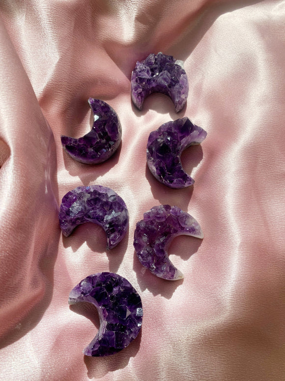 Amethyst Druzy Moon - Thick