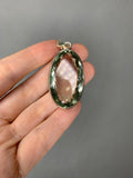 Faceted Green Amethyst (prasiolite) sterling silver necklace - 18”