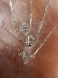 Herkimer Diamond Necklace - 14-16” length - layering necklace - Made to Order