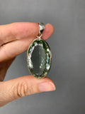 Faceted Green Amethyst (prasiolite) sterling silver necklace - 18”