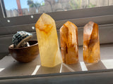 Golden Quartz with iron oxide inclusion