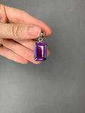 Faceted Amethyst sterling silver necklace - 18”