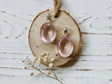 Large Girasol Rose Quartz Pendants