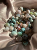 Green flower agate Tumble - two tumbles