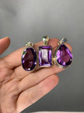 Faceted Amethyst sterling silver necklace - 18”