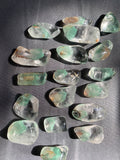 Rare fuchsite phantom Quartz point - seafoam color