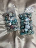 Green flower agate Tumble - two tumbles