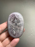 Gemmy Silvery Lepidolite Palm stone