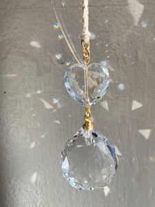 Be Mine - Heart Crystal prism Suncatcher - crystal valentine- sun catcher, sun prism, rainbow maker, crystal heart