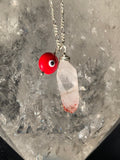 Vampire Quartz Pendant - 24” sterling silver