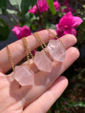Rose Quartz Choker - 14” length
