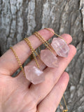Rose Quartz Choker - 14” length