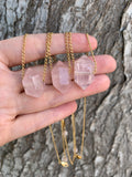 Rose Quartz Choker - 14” length