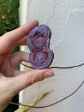 Aura Chalcedony -double rosette - rare purple/red