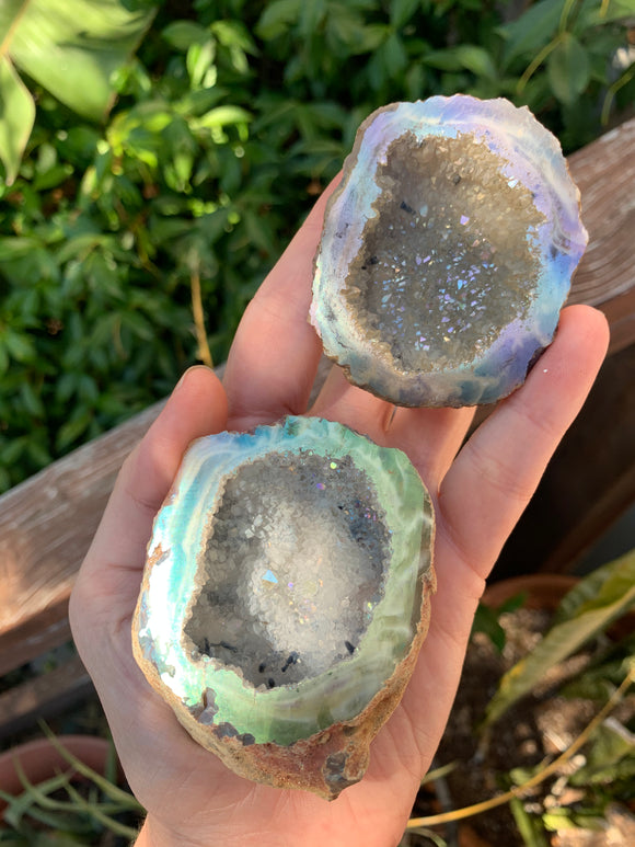 Rainbow Titanium Aura Geode