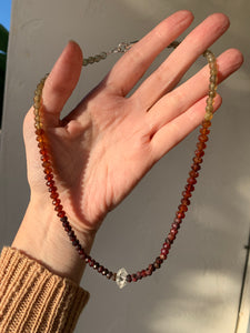 Garnet Gradient Beaded Necklace