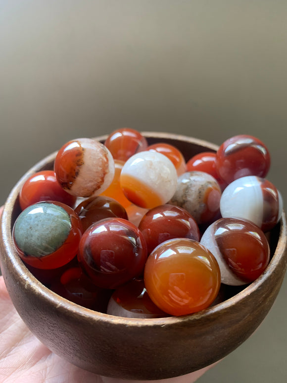 Sardonyx - carnelian- agate-  Mini Sphere - 20 mm